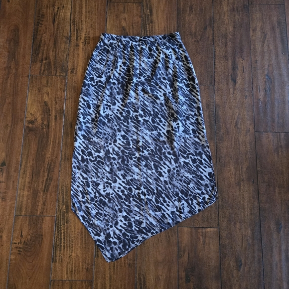 All Saints Women Rhea Ambient Pale Grey Asymmetrical Partially Lined Maxi Skirt - Picture 10 of 14